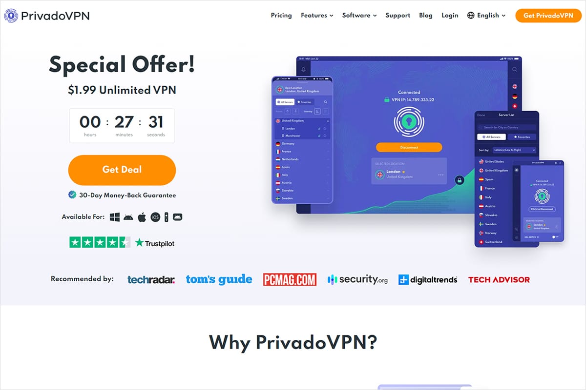 PrivadoVPN Official Website