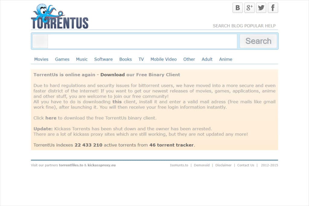 TorrentUs Website